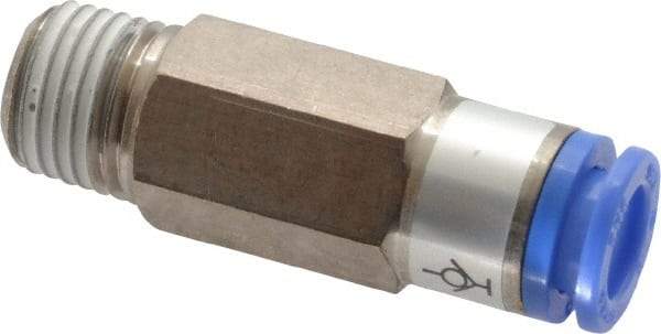 SMC PNEUMATICS - 8mm OD, R(PT) 1/4 Thread, Brass/Polybutylene Push-to-Connect Male Connector - 145 Max psi - Industrial Tool & Supply