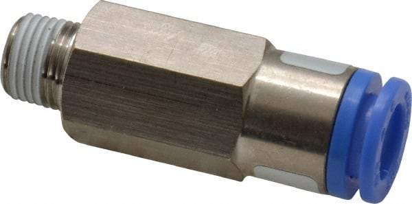 SMC PNEUMATICS - 8mm OD, R(PT) 1/8 Thread, Brass/Polybutylene Push-to-Connect Male Connector - 145 Max psi - Industrial Tool & Supply