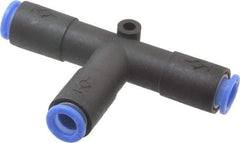 SMC PNEUMATICS - 8mm OD, Polybutylene Push-to-Connect Union Tee - 145 Max psi - Industrial Tool & Supply