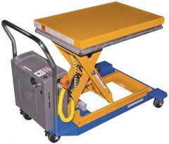 Vestil - 1,500 Lb Capacity Portable Battery-Operated Scissor Lift Table - 11-1/4" Lift Height, 36" Platform Length x 24" Platform Width - Industrial Tool & Supply