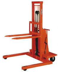 Presto Lifts - 2,000 Lb Capacity, 60" Lift Height, Battery Operated Work Positioner - 2" Lowered Height, 24" Load Center, 42" Fork Length, 48" Overall Width - Industrial Tool & Supply