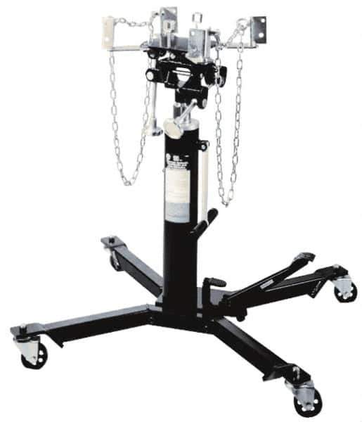 Omega Lift Equipment - 1,000 Lb Capacity Pedestal Transmission Jack - 39-1/2 to 72-1/2" High, 38" Chassis Width x 38" Chassis Length - Industrial Tool & Supply