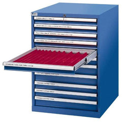 LISTA - 10 Drawer, Tool Crib Storage Cabinet - Steel, 28-1/4" Wide x 28-1/2" Deep x 41-3/4" High, Blue - Industrial Tool & Supply