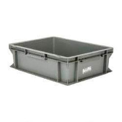 SSI Schaefer - 0.38 Cu Ft, 55 Lb Load Capacity Gray Polypropylene Tote Container - Stacking, 15.8" Long x 11.9" Wide x 4.8" High - Industrial Tool & Supply