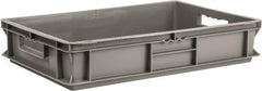 SSI Schaefer - 0.82 Cu Ft, 55 Lb Load Capacity Gray Polypropylene Tote Container - Stacking, 23.7" Long x 15.8" Wide x 4.8" High - Industrial Tool & Supply