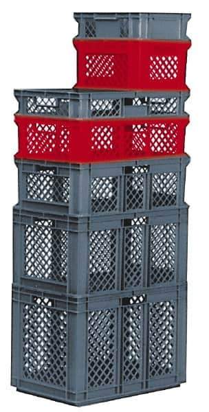 SSI Schaefer - 1.54 Cu Ft, 55 Lb Load Capacity Gray Polypropylene Tote Container - Stacking, 23.7" Long x 15.8" Wide x 8.7" High - Industrial Tool & Supply