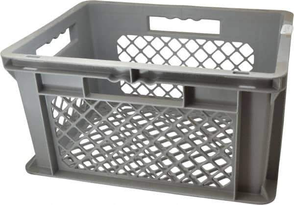 SSI Schaefer - 0.7 Cu Ft, 33 Lb Load Capacity Gray Polypropylene Tote Container - Stacking, 15.8" Long x 11.9" Wide x 8.7" High - Industrial Tool & Supply