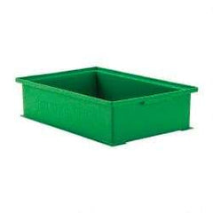 SSI Schaefer - 0.42 Cu Ft, 22 Lb Load Capacity Green Polyethylene & Conductive PP Tote Container - Stacking, 18.4" Long x 12-1/2" Wide x 4.6" High - Industrial Tool & Supply