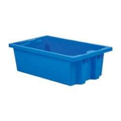 SSI Schaefer - 0.6 Cu Ft, 44 Lb Load Capacity Blue Polypropylene Tote Container - Stacking, Nesting, 21.3" Long x 12.6" Wide x 6.7" High - Industrial Tool & Supply