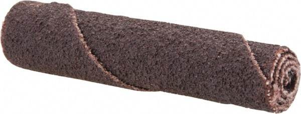 Merit Abrasives - 2" Long x 3/8" Diam, Aluminum Oxide, Full Taper Cartridge Roll - 80 Grit, 1/8" Pilot Hole Diam, Medium Grade - Industrial Tool & Supply