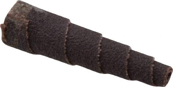 Merit Abrasives - 2" Long x 1/2" Diam, Aluminum Oxide, Full Taper Cartridge Roll - 80 Grit, 1/8" Pilot Hole Diam, Medium Grade - Industrial Tool & Supply