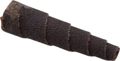 Merit Abrasives - 2" Long x 1/2" Diam, Aluminum Oxide, Full Taper Cartridge Roll - 80 Grit, 1/8" Pilot Hole Diam, Medium Grade - Industrial Tool & Supply
