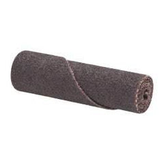Merit Abrasives - 1/2" Max Roll Diam x 2" OAL, 80 Grit Aluminum Oxide Straight Cartridge Roll - 1/8" Pilot Hole Diam, Medium Grade - Industrial Tool & Supply