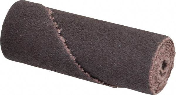 Merit Abrasives - 3/4" Max Roll Diam x 2" OAL, 80 Grit Aluminum Oxide Straight Cartridge Roll - 3/16" Pilot Hole Diam, Medium Grade - Industrial Tool & Supply