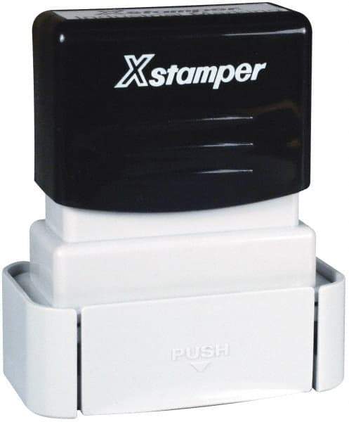 Value Collection - 1-5/8 Inch Long x 1/2 Inch Wide, 1/2 Inch Diameter, Pre-Inked Custom Inspection Stamp - Customized Message, Available in Red, Black, Blue, Green, Purple, White - Industrial Tool & Supply