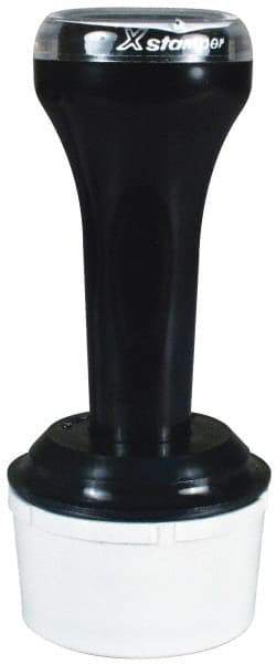 Value Collection - 4-1/2 Inch Long x 2 Inch Wide, 1-3/16 Inch Diameter, Pre-Inked Custom Inspection Stamp - Customized Message, Available in Red, Black, Blue, Green, Purple, White - Industrial Tool & Supply