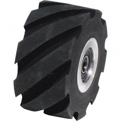 Dynabrade - 2" Diam x 1" Wide Contact Wheel Assembly - 5/8" Arbor Hole, Standard, 70 Duro Rubber Face - Industrial Tool & Supply