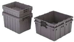 Orbis - 2 Cu Ft, 70 Lb Load Capacity Gray Polyethylene Tote Container - Nesting, 21.4" Long x 15.3" Wide x 12.3" High - Industrial Tool & Supply