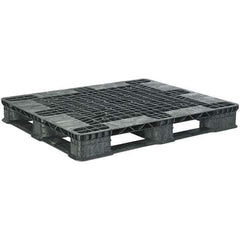 Orbis - 47.8" Long x 39.9" & Wide x 5.8" High Polyethylene Stackable Pallet - 30,000 Lb Static Capacity, 3,500 Lb Dynamic Capacity, Black - Industrial Tool & Supply
