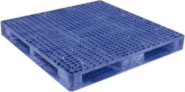 Orbis - 47.9" Long x 47.9" & Wide x 6.8" High Polyethylene Stackable Pallet - 30,000 Lb Static Capacity, 4,000 Lb Dynamic Capacity, Blue - Industrial Tool & Supply