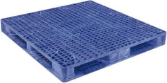 Orbis - 47.9" Long x 47.9" & Wide x 6.8" High Polyethylene Stackable Pallet - 30,000 Lb Static Capacity, 4,000 Lb Dynamic Capacity, Blue - Industrial Tool & Supply