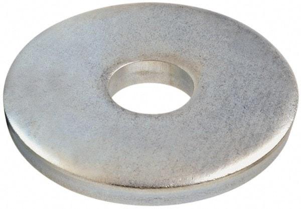 Gibraltar - 1/2" Screw, Steel Fender Flat Washer - 9/16" ID x 3" OD, 1/4" Thick, Zinc-Plated Finish - Industrial Tool & Supply
