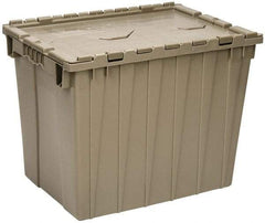 Quantum Storage - 2.31 Cu Ft, 70 Lb Load Capacity Gray Polyethylene Attached-Lid Container - Stacking, Nesting, 21.9" Long x 15.1" Wide x 17.3" High, Lid Included - Industrial Tool & Supply