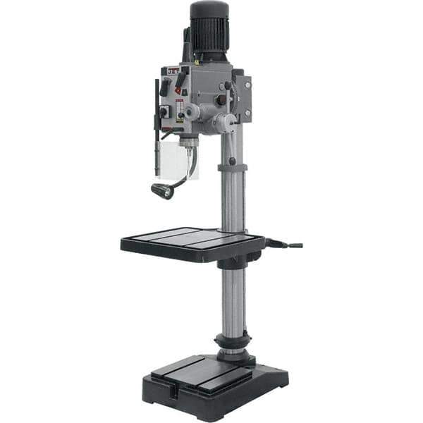 Jet - 20" Swing, Geared Head Drill Press - 12 Speed, 2 hp, Three Phase - Industrial Tool & Supply
