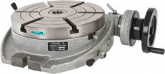 Phase II - 10" Table Diam, Horizontal Rotary Machining Table - 6-3/4" Centerline Height, 3MT Center Taper, 0.465" T-Slot Width - Industrial Tool & Supply