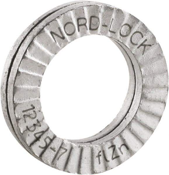 Nord-Lock - 5/16", Zinc Flake, Steel Wedge Lock Washer - Grade 2, 0.336 to 0.344" ID - Industrial Tool & Supply