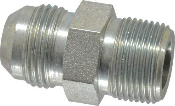 Parker - 3/4" Tube OD, 37° Steel Flared Tube Male Connector - 3/4 NPTF, Flare x MNPTF Ends - Industrial Tool & Supply