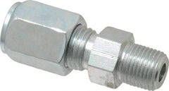 Parker - Metal Flareless Bite Tube Male Connector - 1/8 NPTF - Industrial Tool & Supply