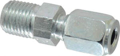 Parker - Metal Flareless Bite Tube Male Connector - 1/4 NPTF - Industrial Tool & Supply