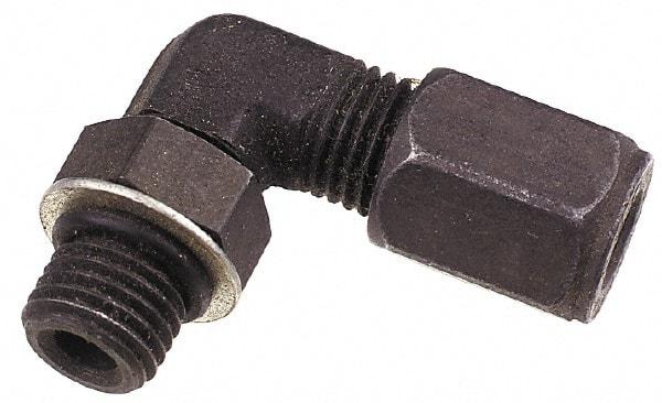 Parker - Metal Flareless Bite Tube Straight Thread Elbow - 3/4-16" Thread - Industrial Tool & Supply