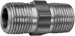 Parker - 1-1/4 x 1 Male Thread, Zinc Plated Steel Industrial Pipe Hex Nipple - MNPTF, 3,000 psi - Industrial Tool & Supply