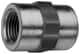 Parker - 1-1/2 Female Thread, Zinc Plated Steel Industrial Pipe Coupling - FNPTF, 2,000 psi - Industrial Tool & Supply