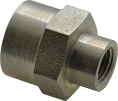 Parker - 1/2 x 1/4 Female Thread, Zinc Plated Steel Industrial Pipe Coupling - FNPTF, 5,000 psi - Industrial Tool & Supply