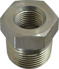 Parker - 3/4 Male Thread x 3/8 Female Thread, Zinc Plated Steel Industrial Pipe Hex Bushing - MNPTF x FNPTF, 5,500 psi - Industrial Tool & Supply