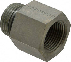 Parker - 1-1/16 - 12 Male Thread x 3/4 Female Thread, Zinc Plated Steel Industrial Pipe Adapter - Male Straight Thread O-Ring x Female NPTF, 4,000 psi - Industrial Tool & Supply