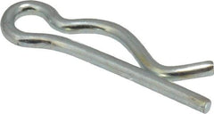 Made in USA - 5/16 to 3/8" Shaft Diam, 1-3/32" Long, 0.072" Wire Diam, Hair Pin Cotter - MB Grade 2 Spring Steel, Zinc-Plated Finish - Industrial Tool & Supply