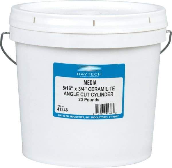 Raytech - Ceramic Plastic Blend Carrier, Polishing Tumbling Media - Cylinder Shape, Wet Operation, 5/16" Long x 3/4" High - Industrial Tool & Supply