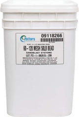 Made in USA - Medium Grade Smooth Glass Bead - 60 to 120 Grit, 50 Lb Pail - Industrial Tool & Supply
