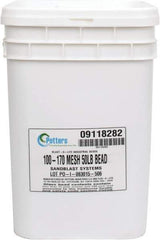 Made in USA - Medium/Fine Grade Smooth Glass Bead - 100 to 170 Grit, 50 Lb Pail - Industrial Tool & Supply