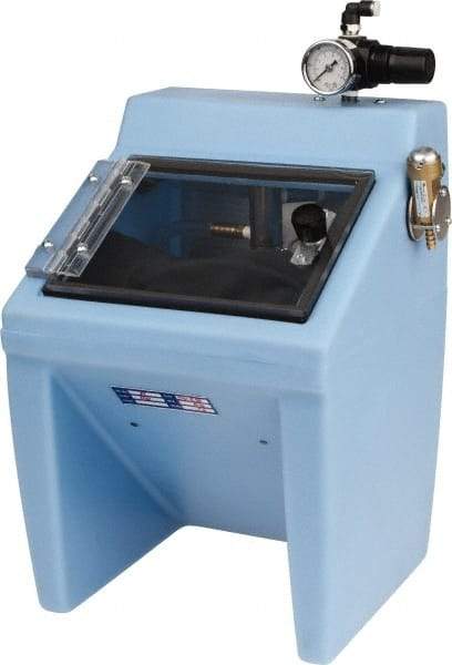 Made in USA - 220V Left Hand Sandblaster - Pressure Feed, 25" CFM at 100 PSI - Industrial Tool & Supply