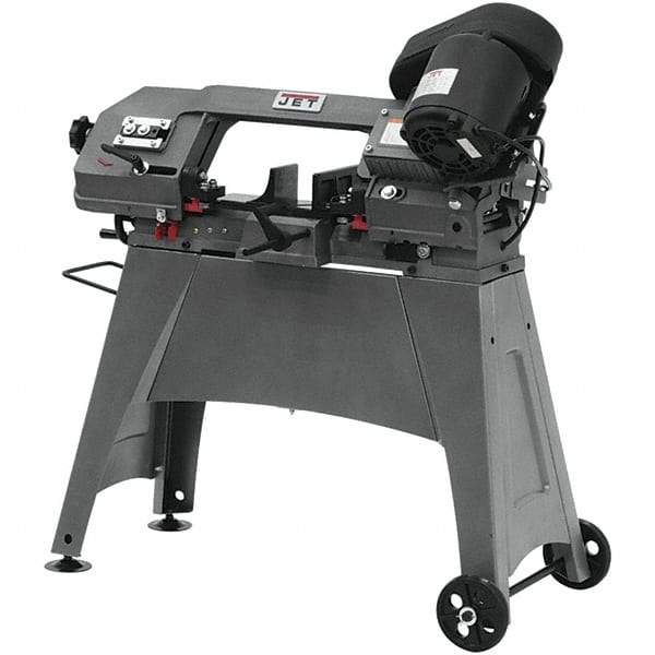 Jet - 5 x 6" Manual Combo Horizontal & Vertical Bandsaw - 1 Phase, 45° Vise Angle of Rotation, 0.5 hp, 115/230 Volts, Step Pulley Drive - Industrial Tool & Supply