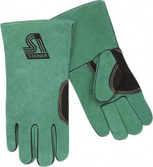 Steiner - Size L Unlined Cowhide Welding Glove - 13" OAL, Gauntlet Cuff, For General Welding - Industrial Tool & Supply