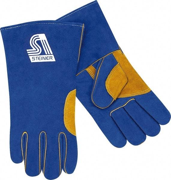 Steiner - Size L Unlined Cowhide Welding Glove - 13" OAL, Gauntlet Cuff, For General Welding - Industrial Tool & Supply