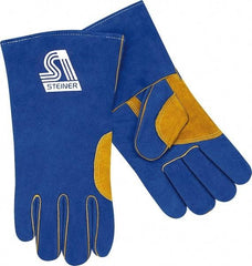 Steiner - Size L Unlined Cowhide Welding Glove - 13" OAL, Gauntlet Cuff, For General Welding - Industrial Tool & Supply