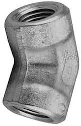 Parker - 1/2 Female Thread, Zinc Plated Steel Industrial Pipe 45° Female Elbow - FNPTF, 3,000 psi - Industrial Tool & Supply