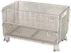 Nashville Wire - 32" Long x 20" Wide x 16" High Steel Basket-Style Bulk Folding Wire Mesh Container - 1,000 Lb. Load Capacity - Industrial Tool & Supply